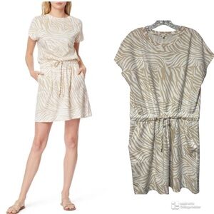C&C California Beige and Cream Zebra Coverup